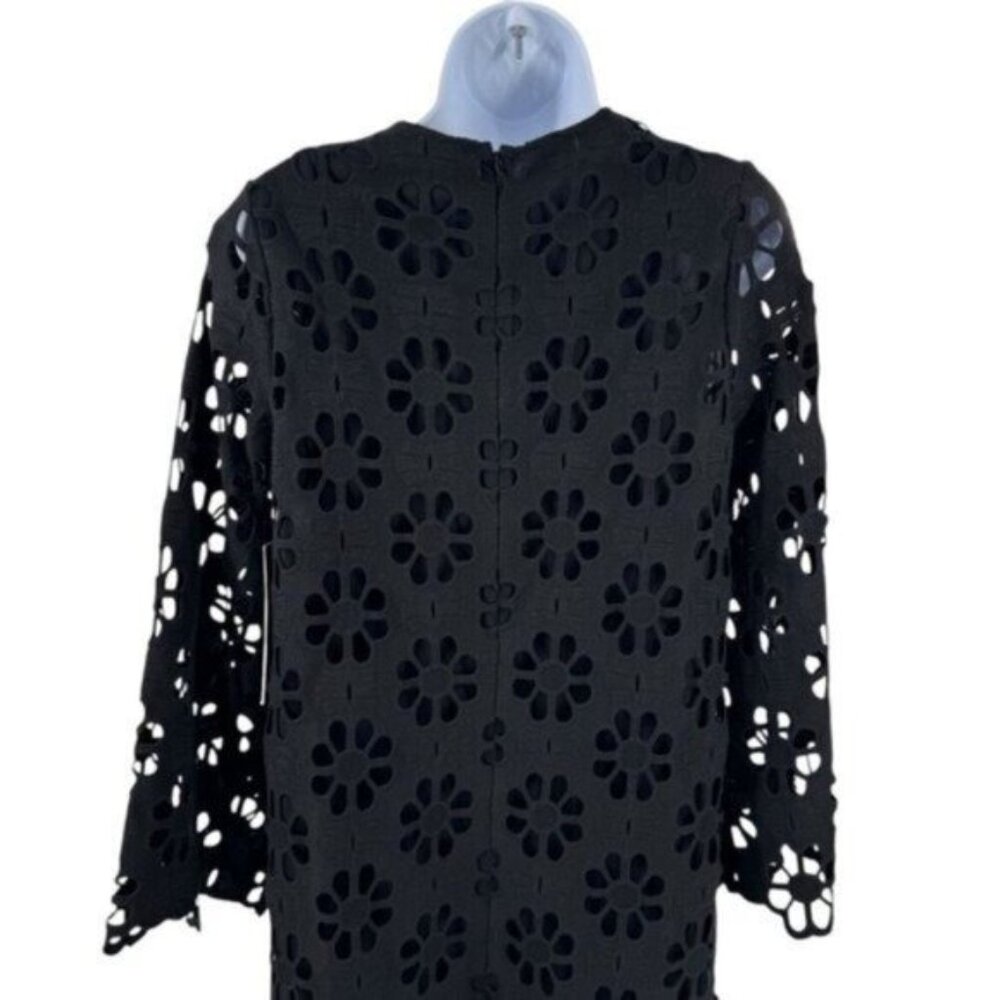 Tuckernuck NEW Noir Eyelet Hutton Long Sleeve Cotton Formal Midi Dress Size M - Picture 8 of 11